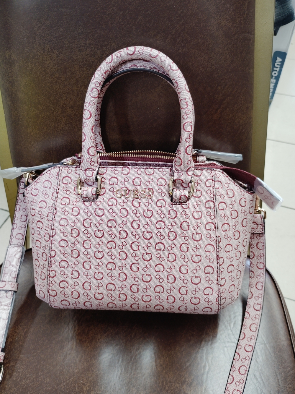 Women's Pink Logo Dome Satchel Handbag
